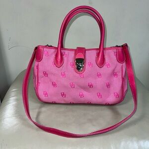 Dooney & Bourke Pink Monogram Satchel – DB Logo Jacquard